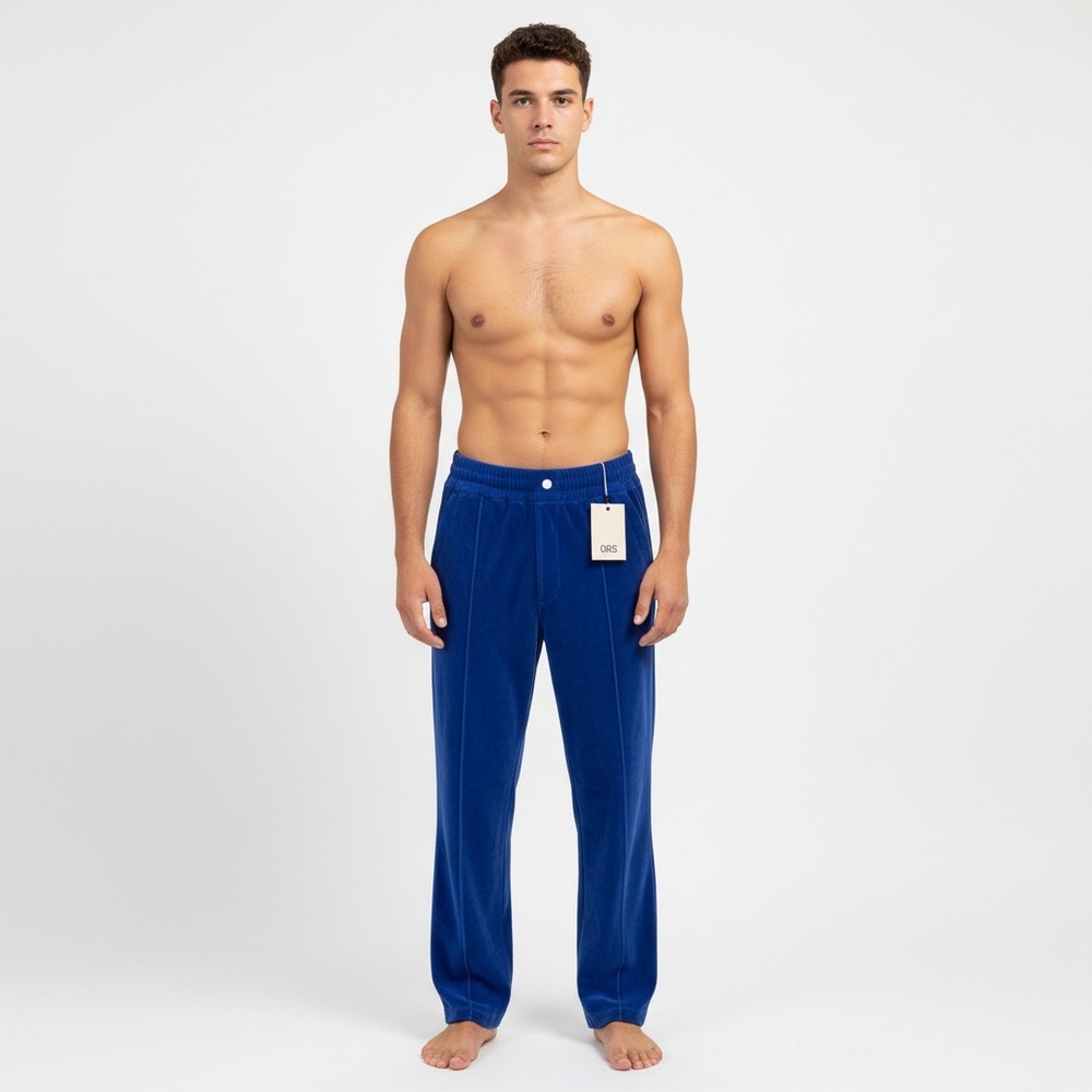 OAS Azur Velour Pants Blue Men’s Size Small NWT Luxury Lounge Velour